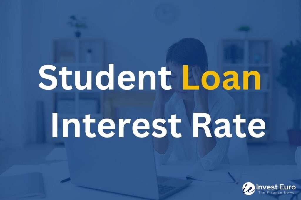 Text "Student loan interest rate" written with a background of girl in tension 