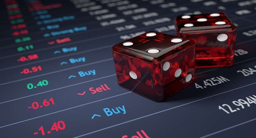 stock of market with dice